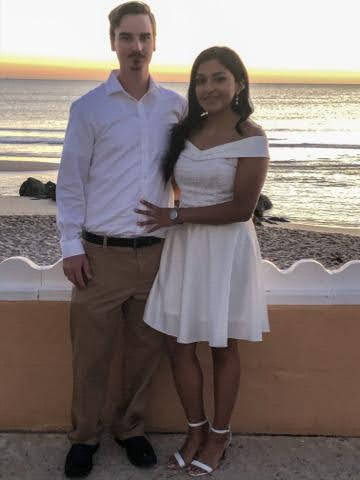 Couple married on the beach at sunset in Palm Beach County by Christine, Florida notary wedding officiant