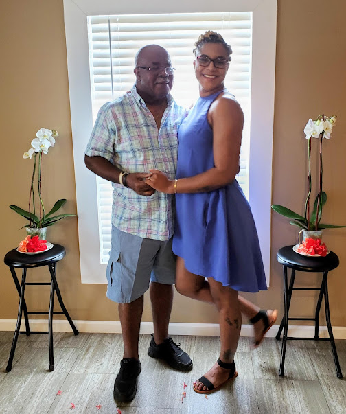 Bride and groom at a small Palm Beach County ceremony