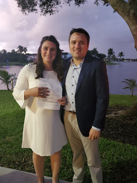 Newly married couple at their Treasure Coast elopement
